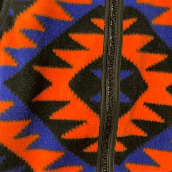 Ralph Lauren  Active Fleece Aztec Southwestern Print Blue Orange Vest - Picture 4 of 6